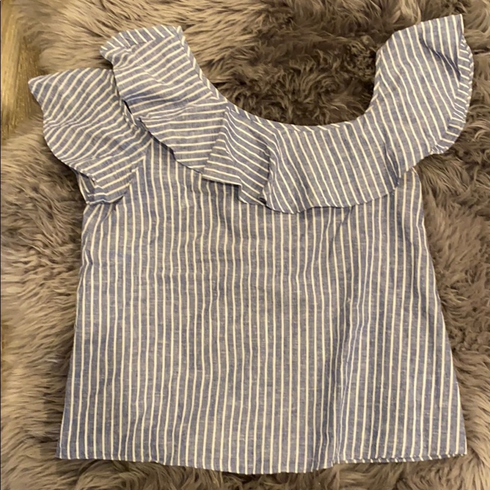 Madewell Cold Shoulder striped top blouse